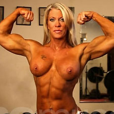 hot blonde muscle cougar topless